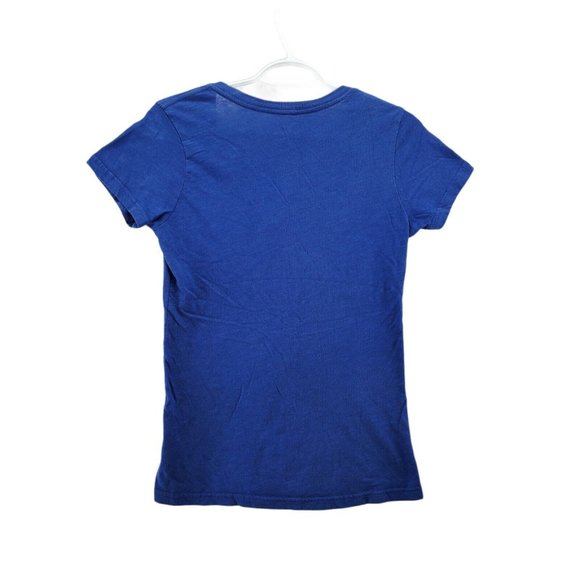 CHICAGO CUBS Shirt Women's Short Cap Sleeves V-Neck Blue Small - Picture 5 of 5